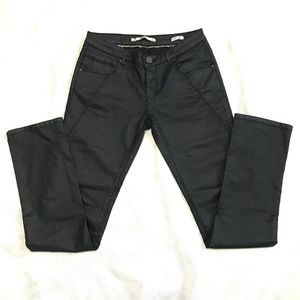 Zara coated denim mid low rise